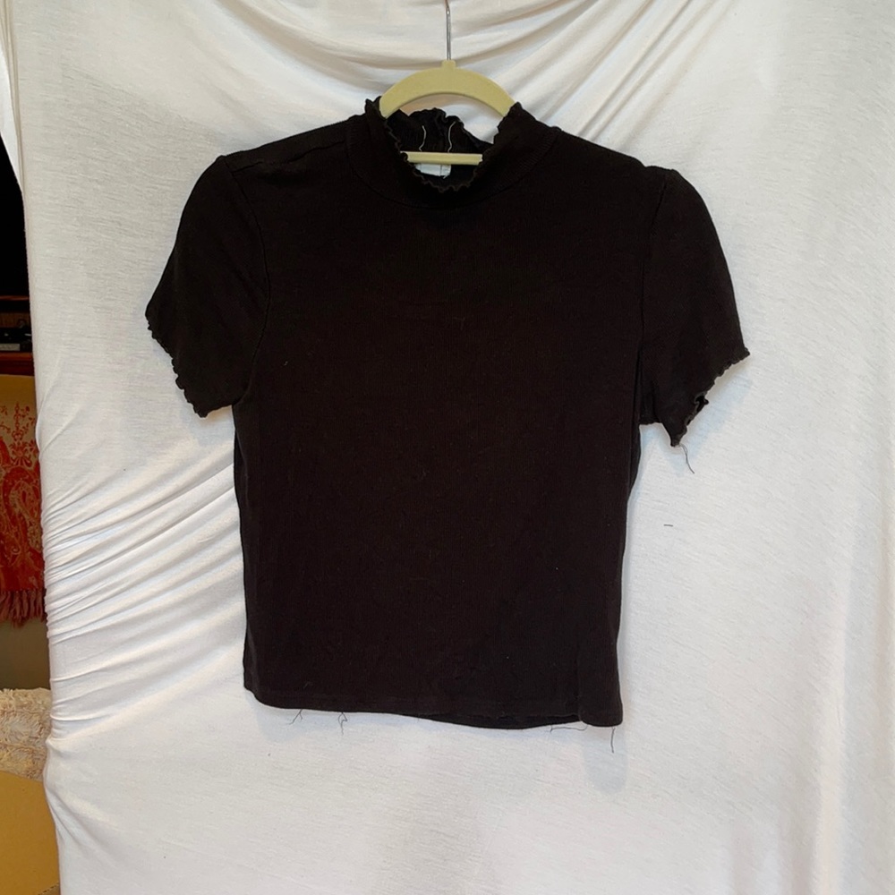 Garage Black Turtle Neck TShirt Size Large